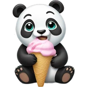 Panda eating ice cream sticker