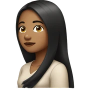 A young woman with light brown skin, black long straight hair  sticker