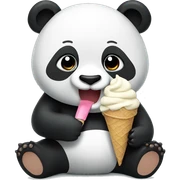 Panda eating ice cream sticker