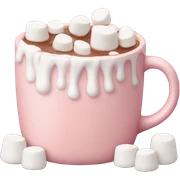 Light Pink mug of hot chocolate with marshmallows  sticker