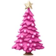 pink christmas tree sticker