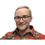 smiling boy in plaid shirt sticker