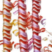 A accordion style ribbon candy  sticker