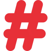 red hashtag symbol sticker