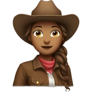 Cowgirl with brown hair on horse sticker