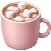 Light Pink mug of hot chocolate with marshmallows  sticker