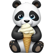 Panda eating ice cream sticker