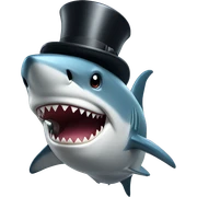 Shark with a top hat sticker