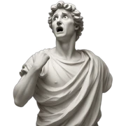 shocked italian statue sticker
