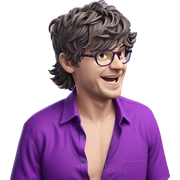 smiling boy in purple shirt sticker