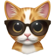 Cute calico kitten sunglasses sticker