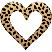 Leopard print heart sticker