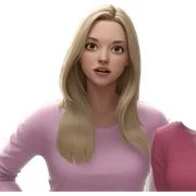 blonde girl in white shirt sticker