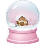 Pastel pink snow globe sticker