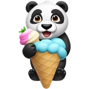 Panda eating ice cream sticker