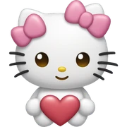 hello kitty with heart sticker