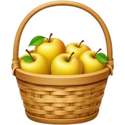 Basket apple yellow sticker