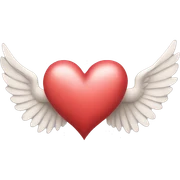 Heart shape with wings sticker