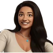 smiling girl with long hair sticker