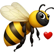 Bee with heart sticker