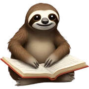 Sloth reading a book  sticker