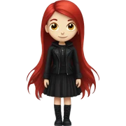 Goth girl with red hair sticker