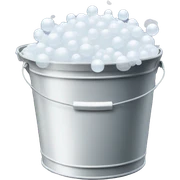bucket full of white bubbles sticker