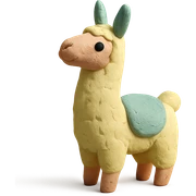 llama in claymation style with pastel colors sticker