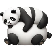 Panda on its belly sticker