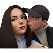 romantic kiss under the hat sticker