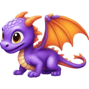 purple and orange baby dragon sticker