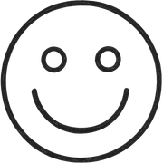 hand drawn outline style smile icon sticker