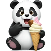 Panda eating ice cream sticker