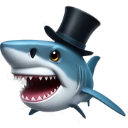 Shark with a top hat sticker