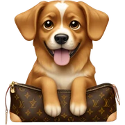 dog in louis vuitton sticker