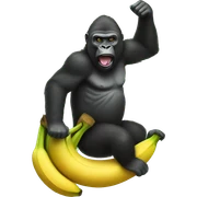 Gorilla Riding Banana sticker