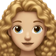 Girl with light brown wavy hair , hazel and blue eyes  sticker