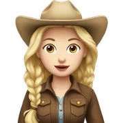 Cowgirl, pale skin sticker