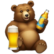 bear with a beer sticker