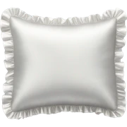 white silk pillow with ruffles sticker