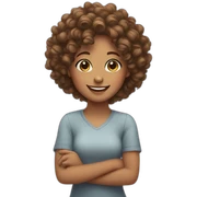 Girl with curly hair smiling  sticker