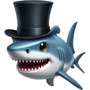 Shark with a top hat sticker