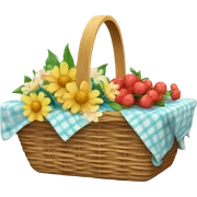 picnic basket with flowers sticker