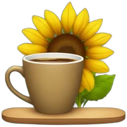 sunflower drinking coffee sticker