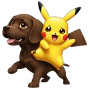 Pikachu fighting chocolate labrador sticker