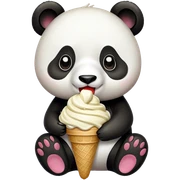 Panda eating ice cream sticker