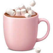 Light Pink mug of hot chocolate with marshmallows  sticker