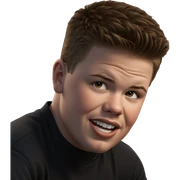 realistic portrait of smiling boy sticker
