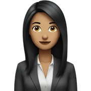 business woman long straight black hair sticker