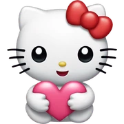 hello kitty with heart sticker